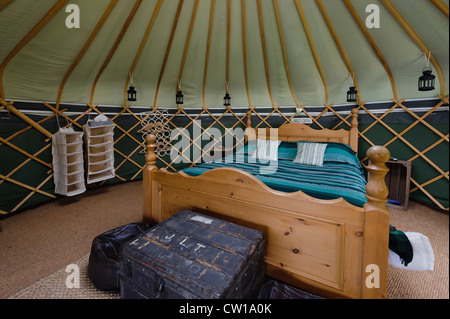 Jersey Yurt Holidays in St. Aubin, Isle of Jersey, Channel Islands Stock Photo