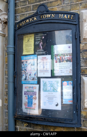 noticeboard at chiswick town hall, london, england Stock Photo