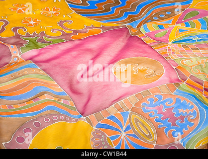 abstract pattern on silk batik Stock Photo