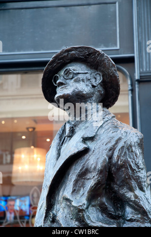Statue of James Joyce the writer in Dublin the capital city of Ireland. Stock Photo