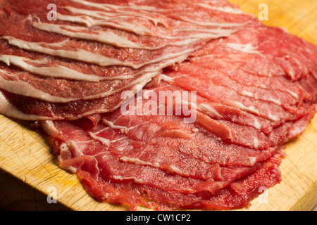 slices of raw lamb meat Stock Photo