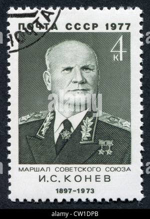 USSR - CIRCA 1977: A stamp printed in the USSR shows Marshal V.D ...