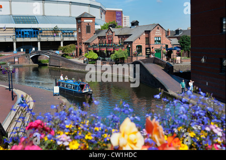 Brindleyplace, canal basin, Birmingham city centre, UK. Stock Photo