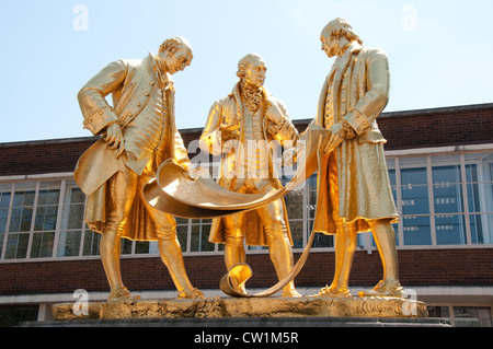 The Golden Boys Statue in Birmingham, West MIdlands UK Stock Photo