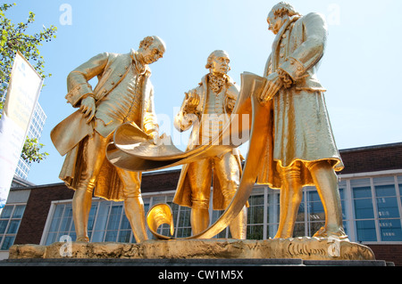 The Golden Boys Statue in Birmingham, West MIdlands UK Stock Photo