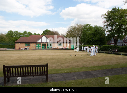 lawn bowlers from east ham bowling club London Stock Photo