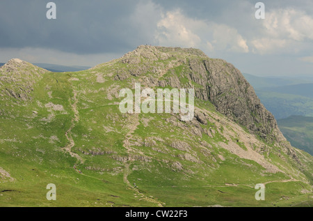 View of Harrison Stickle from Pike of Stickle. Langdale PIkes in summer in the English Lake District Stock Photo