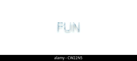 3D Key Word 'FUN' Glass Style Stock Photo