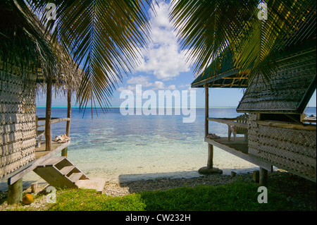 dream beach in the tuamotus, french polynesia Stock Photo