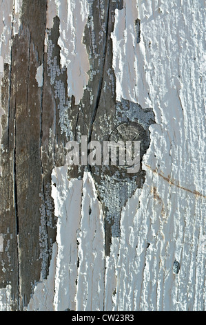 Old cracked, peeling paintwork - France. Stock Photo
