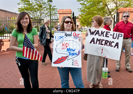 Tea Party anti-tax activists in Hagerstown, Maryland Stock Photo