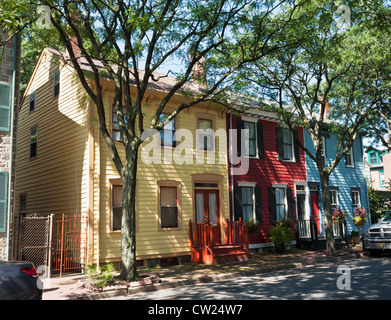 Colorful homes, Mill Hill neighborhood of Trenton, New Jersey Stock Photo