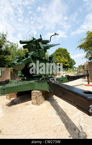 Restored WW2 Ack Ack (antiaircraft) gun emplacement at Mudchute Park ...