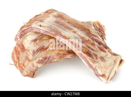 Ribs smoked isolated on a white background Stock Photo