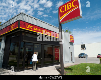 The exterior of CIBC CANADIAN IMPERIAL BANK OF COMMERCE bank Fort Erie Ontario Canada Stock Photo