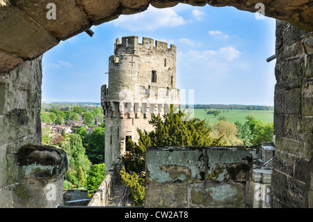 A tower at Warwick castle, England UK Stock Photo