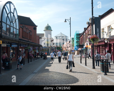 Oldham Town Centre paved walkway,Lancashire,England,UK. Stock Photo