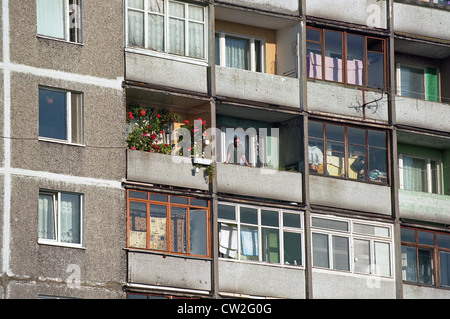 Run-down apartment block in Kaliningrad, Russia Stock Photo