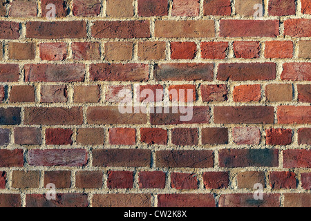 Decorative brickwork: English bond. This pattern comprising alternating courses of headers and stretchers. Stock Photo