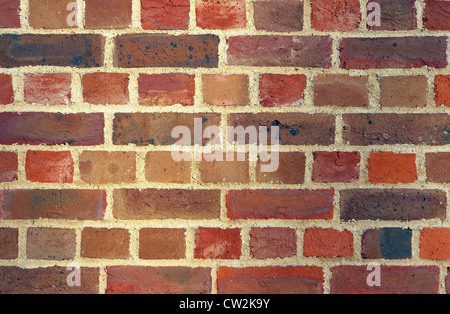 Decorative brickwork: English bond. This pattern comprising alternating courses of headers and stretchers. Stock Photo