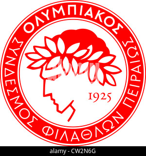 Logo of Greek football team Olympiakos Piraeus. Stock Photo