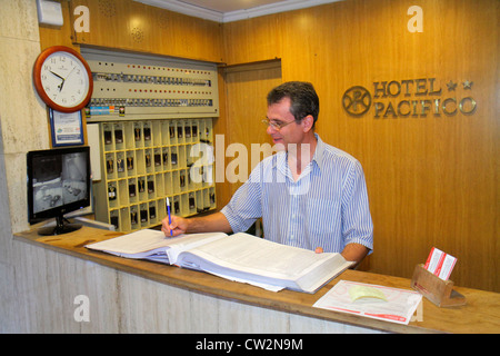 Mendoza Argentina,Avenida San Juan,Hispanic Hispanics Latin Latins Latino Latinos,Spanish speaking,Hotel Pacifico,lodging,front desk check in receptio Stock Photo