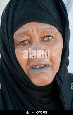 Nubian Woman , Nubian village next to Aswan Egypt Stock Photo