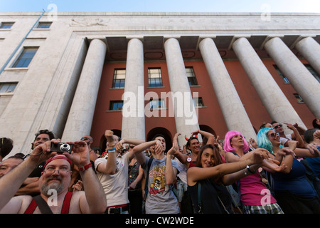 People celebrating at gay pride in Palermo Sicily Italy Stock Photo