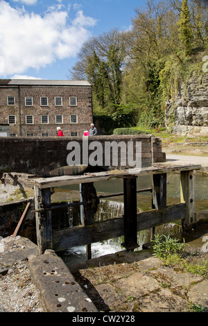 Cromford Mill,  first water-powered cotton spinning mill, Derbyshire,Peak District , England. Stock Photo
