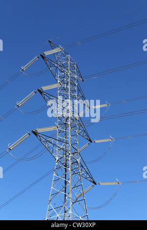 Electricity pylon in Portugal. Stock Photo