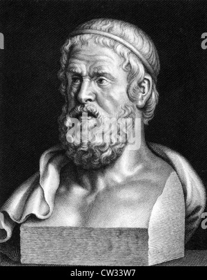 Sophocles (497/6 BC-406/5 BC) on engraving from 1859. One of three ancient Greek tragedians whose plays have survived. Stock Photo