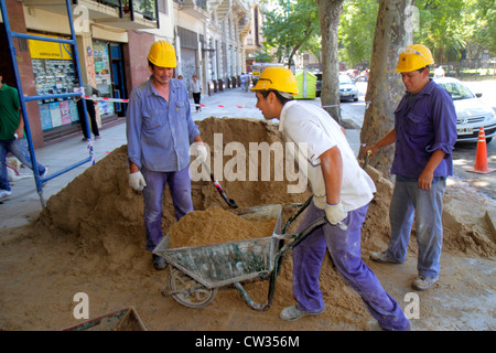 Buenos Aires Argentina,Avenida Rivadavia,street,sidewalk,under new construction site building builder,Hispanic Latin Latino ethnic immigrant immigrant Stock Photo