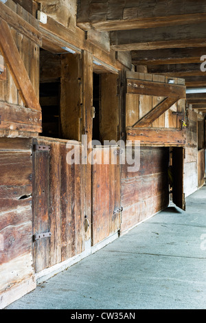 This is an image of stable doors on a traditional Ontario stable barn. Stock Photo