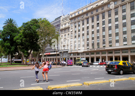 Buenos Aires Argentina,Plaza de Mayo,street scene historic main square,political hub,La Franco Argentina Insurance building,Hispanic girl girls,youngs Stock Photo