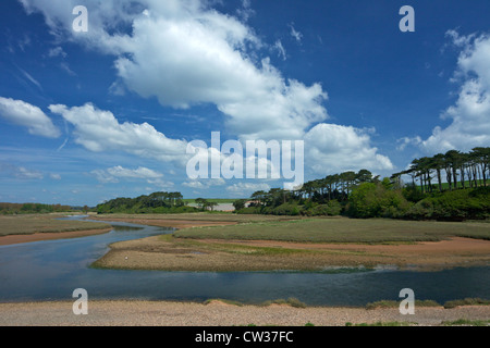 River Otter estuary, Budleigh Salterton, Devon, Southwest England, UK, United Kingdom, GB, Great Britain Stock Photo