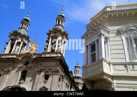 Buenos Aires Argentina,Avenida Adolfo Alsina,Basilica of San Francisco,St. Francis Basilica,Catholic church,facade,architecture religion,statue,Dante, Stock Photo