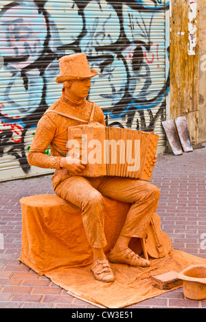 A Mime Artist performing on the streets in Palma de Mallorca, Spain. Stock Photo