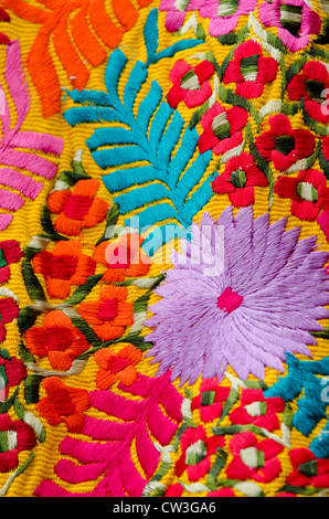 Ecuador, Quito area, Otavalo Handicraft Market. Detail of traditional souvenir rug. Stock Photo