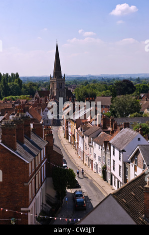 St. Helen's Street, Abingdon-on-Thames, Oxfordshire, UK from the roof of the County Hall Museum Stock Photo