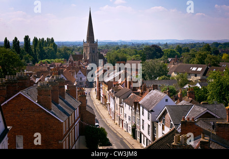 St. Helen's Street, Abingdon-on-Thames, Oxfordshire, UK from the roof of the County Hall Museum Stock Photo