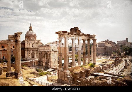 View over Roman Forum, Rome. Stock Photo