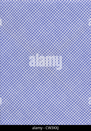Blue and white diagonal checkered tablecloth textile background. Stock Photo