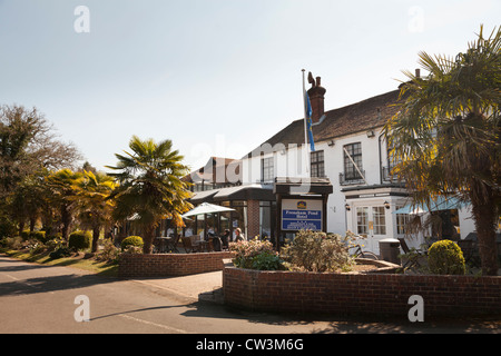 Exterior of Frensham Pond Hotel alongside Frensham Great Pond Stock Photo