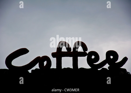 silhouette of coffee letter Stock Photo