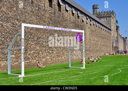 Cardiff Castle in the first opening day of the 2012 London Olympics games. Stock Photo