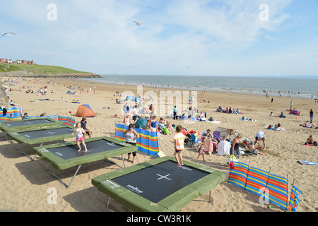 Beach view, Barry Island, Barry, Vale of Glamorgan, Wales, United Kingdom Stock Photo