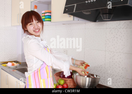 cleaning Vegetables Cooking Stock Photo