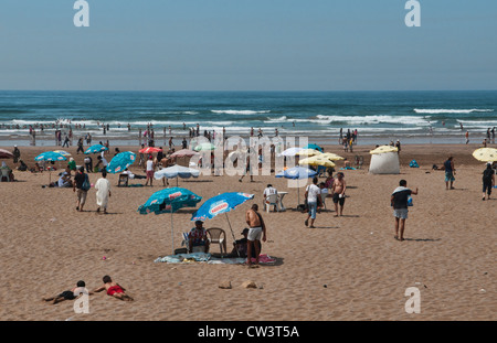 Atlantic Ocean beach at Ain Diab in Casablanca, Morocco Stock Photo