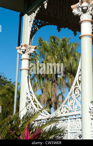 Detail of cast-iron decorations of the Victorian pavilion at the Anzac Memorial Park, Townsville Stock Photo