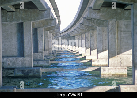 Tampa Sunshine Skyway Bridge, world's longest cable-stayed concrete bridge, Tampa Bay, Florida Stock Photo